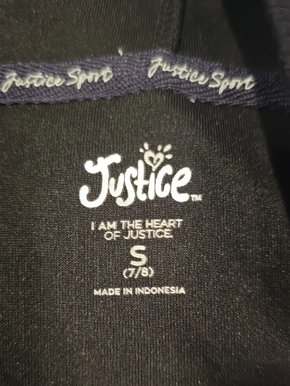 ❤️10/$40 Nwot Justice Black Pullover with White Logo Print